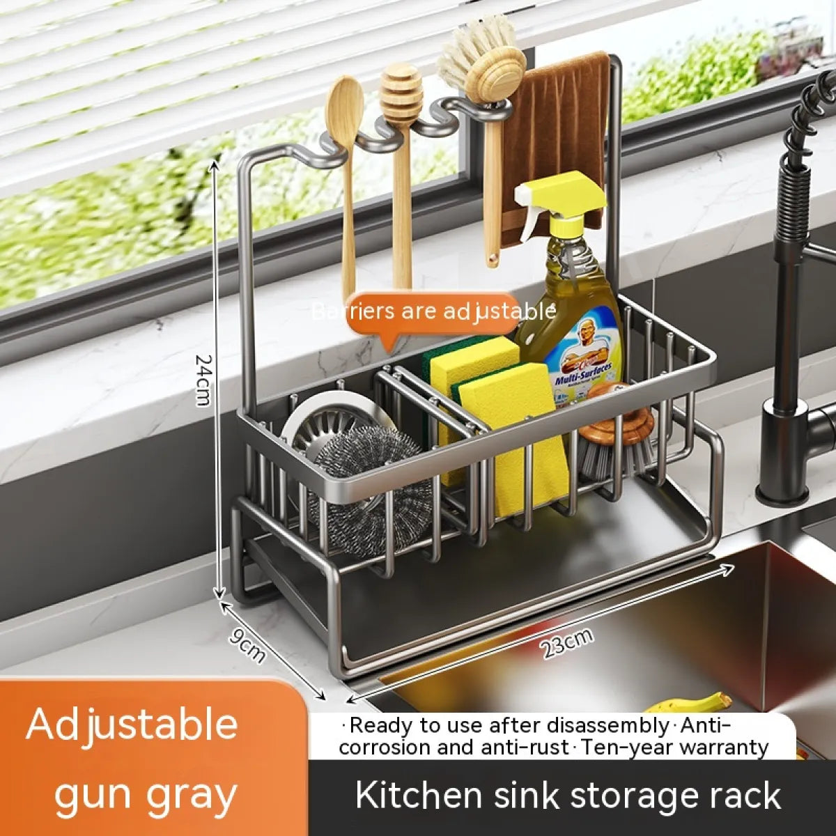 Multi-Functional Kitchen Sink Storage & Drainage Rack