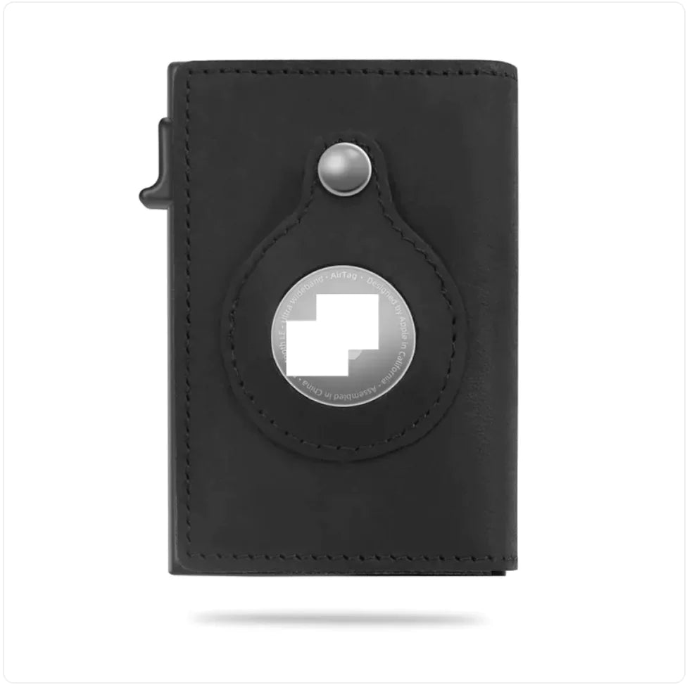 Men's RFID Leather Wallet with AirTag Holder