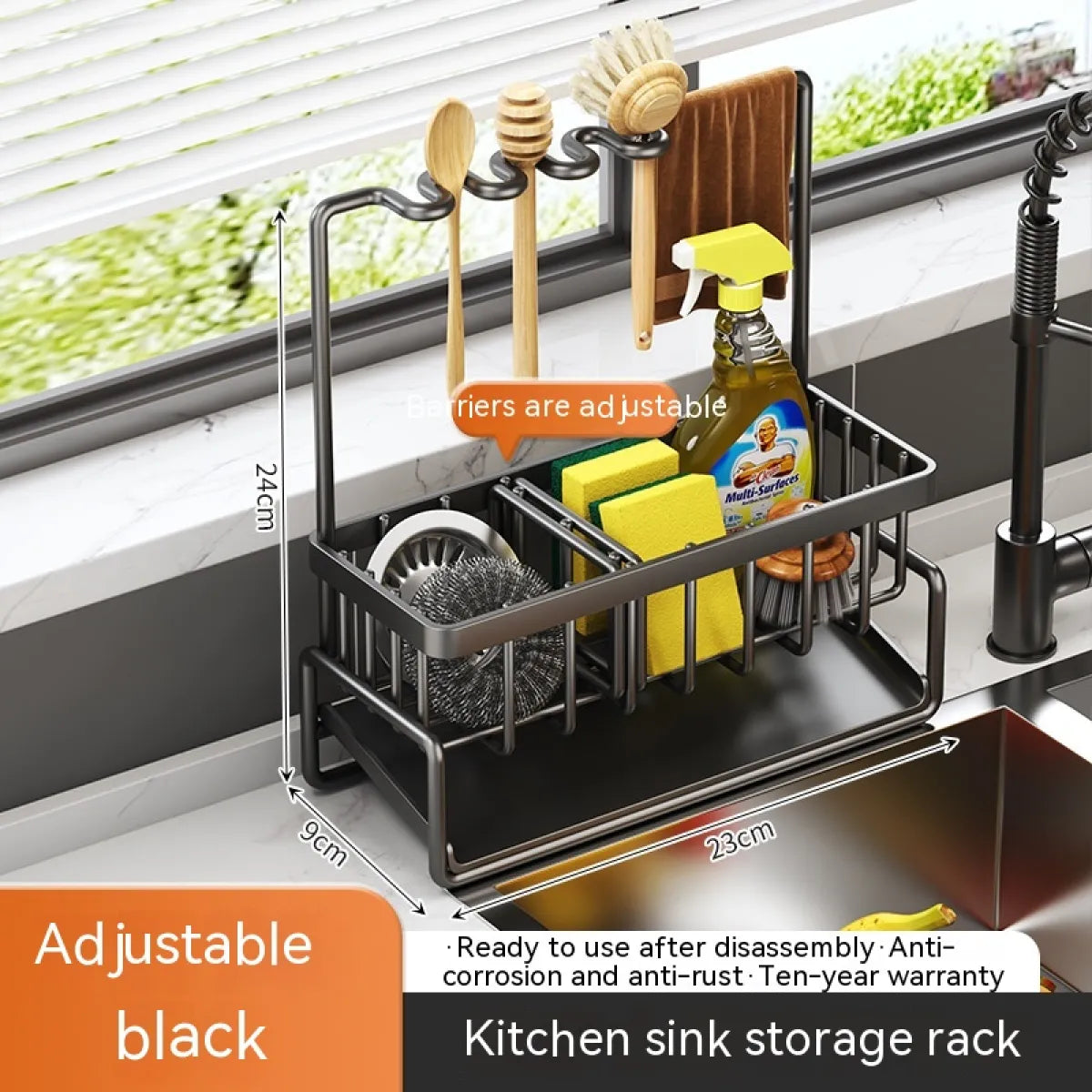 Multi-Functional Kitchen Sink Storage & Drainage Rack